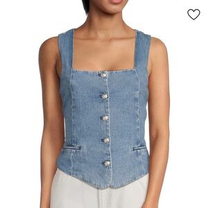 New Rag & Bone Seraphina square neck denim vest sz M, so cute!